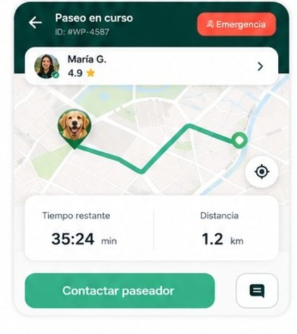 Seguimiento GPS del paseo en WalkPet